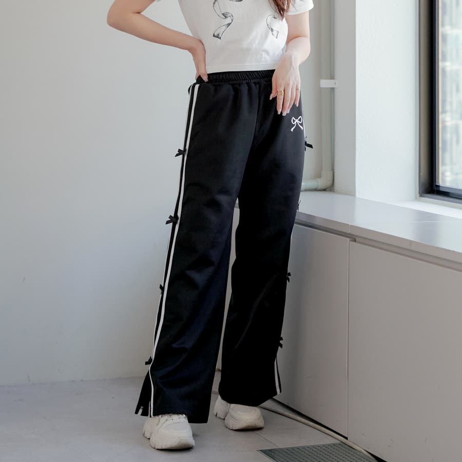 美品✨【RIVEDROITE】ブラックカジュアルパンツ サイドライン