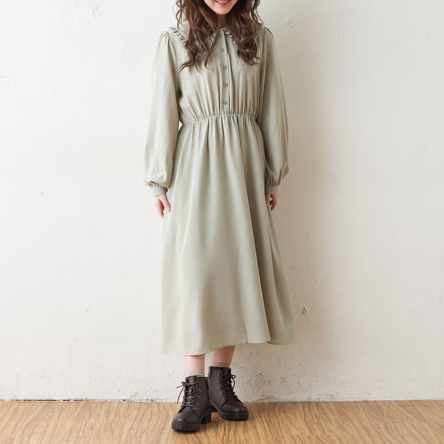 丸衿刺繍入りワンピース 品番 Olow Olive Des Olive Outlet オリーブデオリーブ のレディースファッション通販 Shoplist ショップリスト