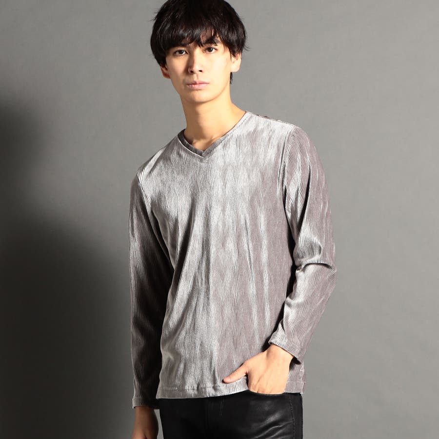 NUMBER (N)INE☆ジョージ期☆Vネック長袖Tシャツ☆４☆グレー☆美品 WEB限定楊柳調Vネックプルオーバー[品番：NICW0004025]｜NICOLE