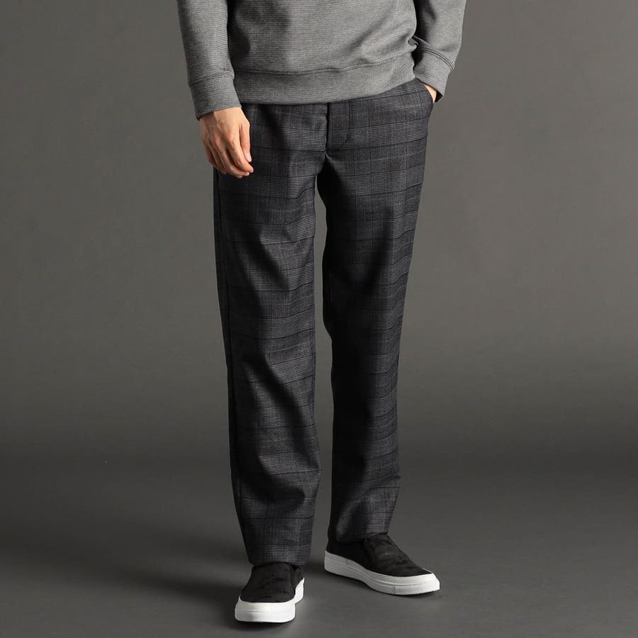 Y's ワイズ 2020AW PRE ほつれ加工 グレンチェックワイドパンツ 黒 Y's ワイズ 2020AW PRE ほつれ加工 グレンチェックワイドパンツ