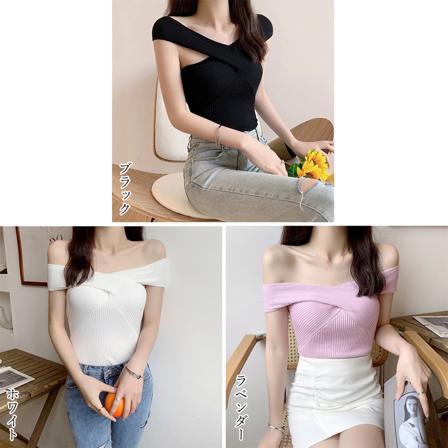 スーパーセール 50％（福袋 2WAYオフショルダーサマーニット ニットトップス[品番 春夏 Mサイズ