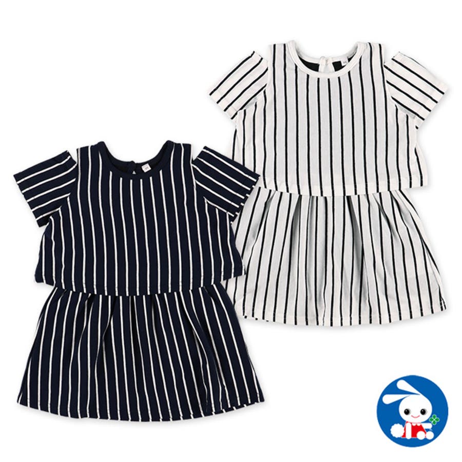 片開きストライプ柄ワンピース 品番 Nmyk 西松屋 ニシマツヤ のキッズファッション通販 Shoplist ショップリスト