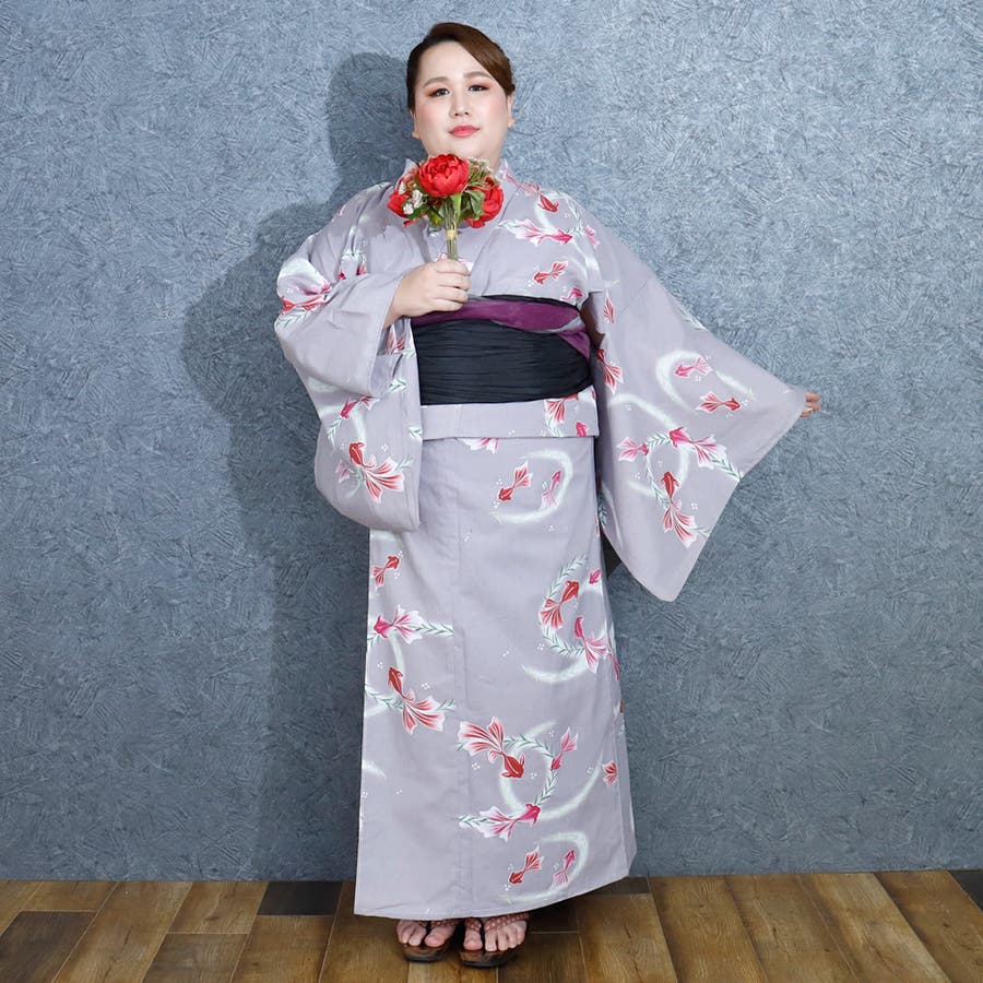 浴衣 大きいサイズ レディース[品番：NNCW0002865]｜Ainokajitsu