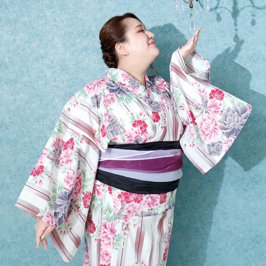 浴衣 大きいサイズ レディース[品番：NNCW0002866]｜Ainokajitsu