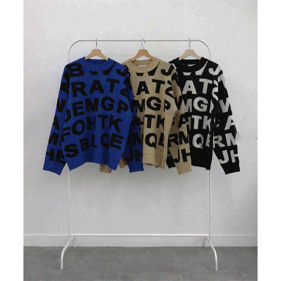 ASCLO(エジュクロ)アルファベットオーバーサイズニット[品番