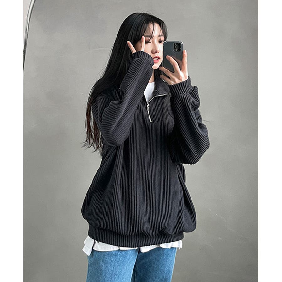 ASCLO(エジュクロ)Half Zip Up Knit 韓国[品番：NWIW0010534]｜3rd