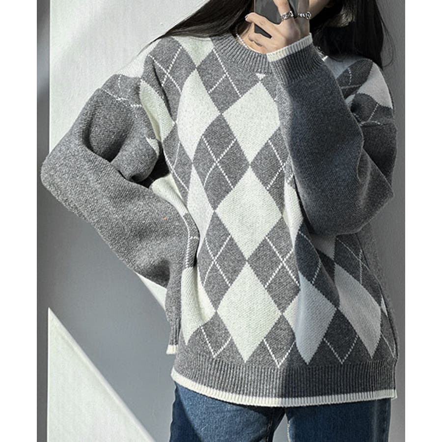 ASCLO(エジュクロ)ASCLO Argyle Front Knit 韓国[品番 ...