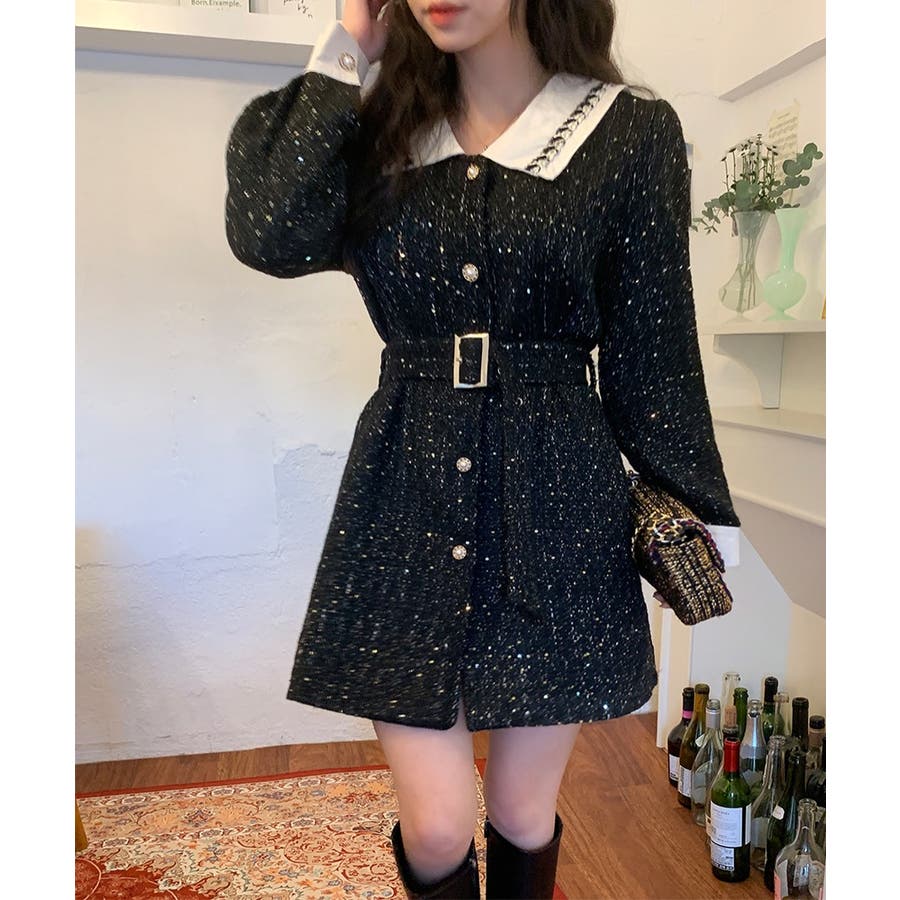 CHUU(チュー)ツイードミニワンピ[品番：NWIW0009618]｜3rd