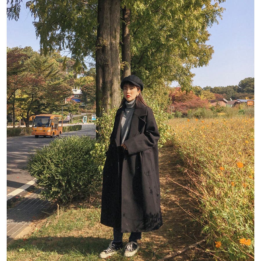 MICHYEORA鉄板ロングコート 韓国 韓国ファッション[品番