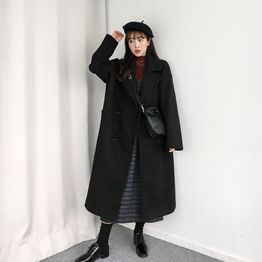 MICHYEORA鉄板ロングコート 韓国 韓国ファッション[品番
