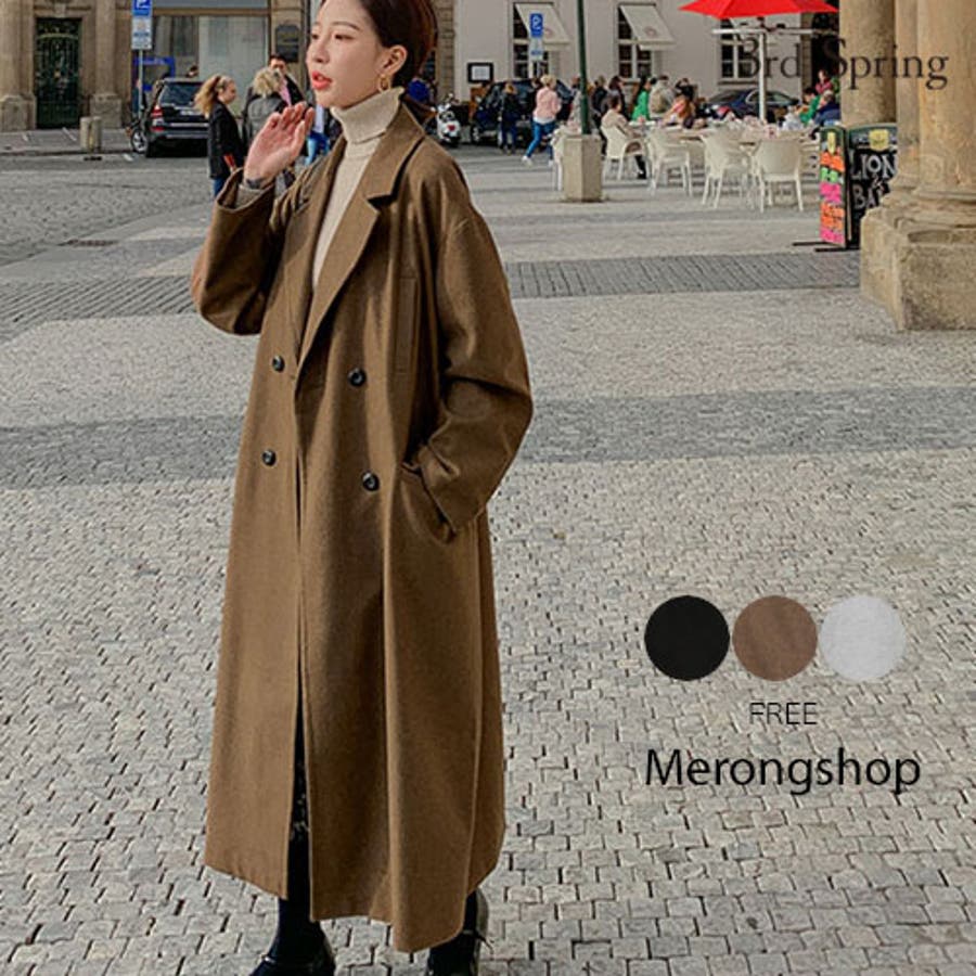 MERONGSHOPダブルロングチェスターコート韓国 韓国ファッション アウター