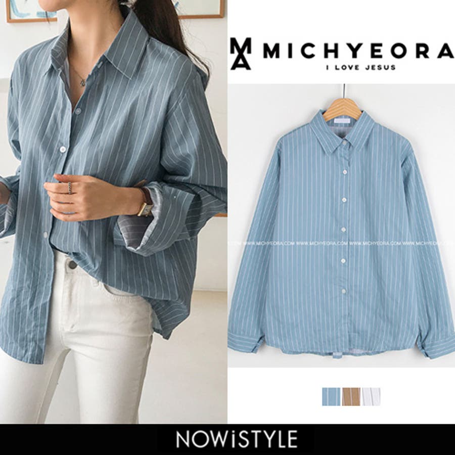 Michyeoraストライプベーシックブラウス 韓国 韓国ファッション ブラウス 品番 Nwiw 3rd Spring サードスプリング のレディースファッション通販 Shoplist ショップリスト