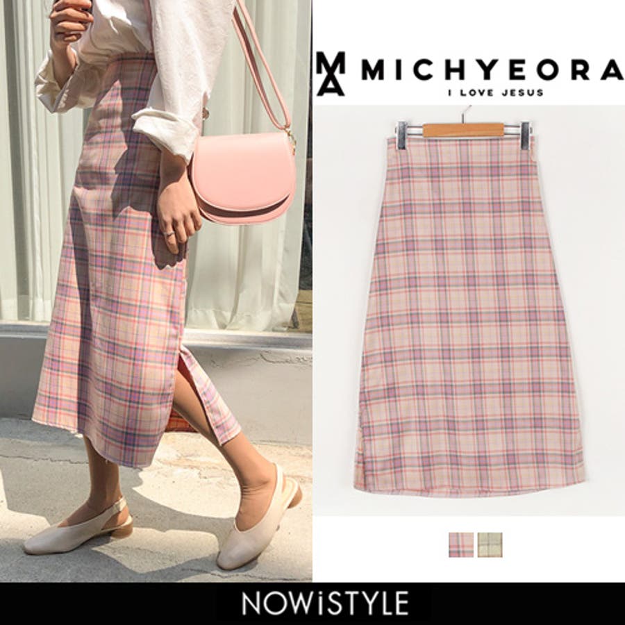 Michyeoraパステルチェックロングスカート韓国 韓国ファッション スカート 品番 Nwiw 3rd Spring サードスプリング のレディースファッション通販 Shoplist ショップリスト