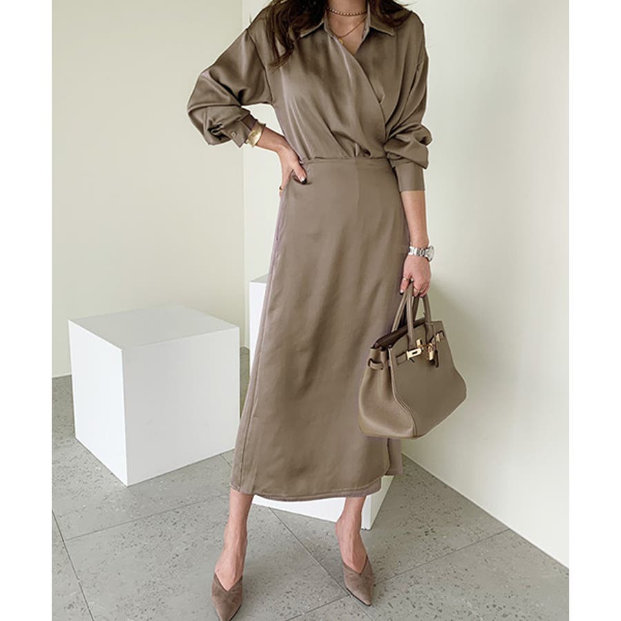 新品 チェスティ カシュクールシャツワンピース ロングワンピース 楽天