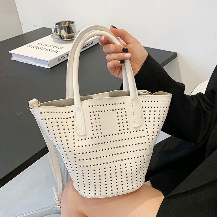 2WAYパンチングバッグ シンプル ショルダバッグ