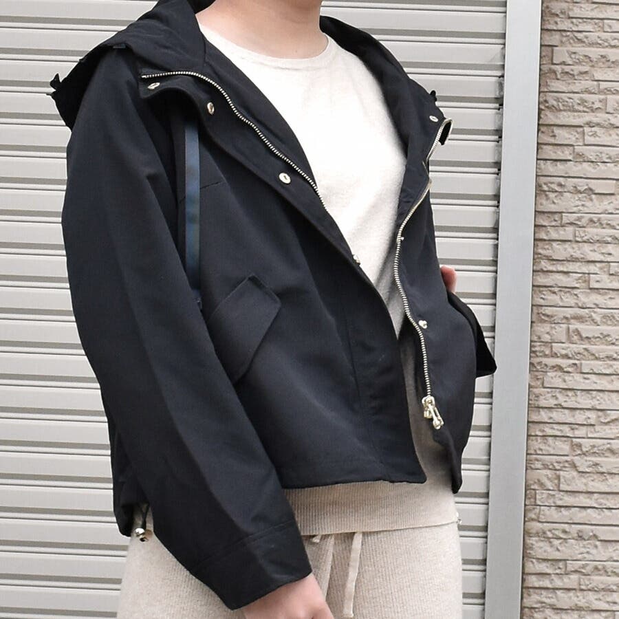 花柄刺繍フード付き マウンテンパーカー 春[品番：XL000001817