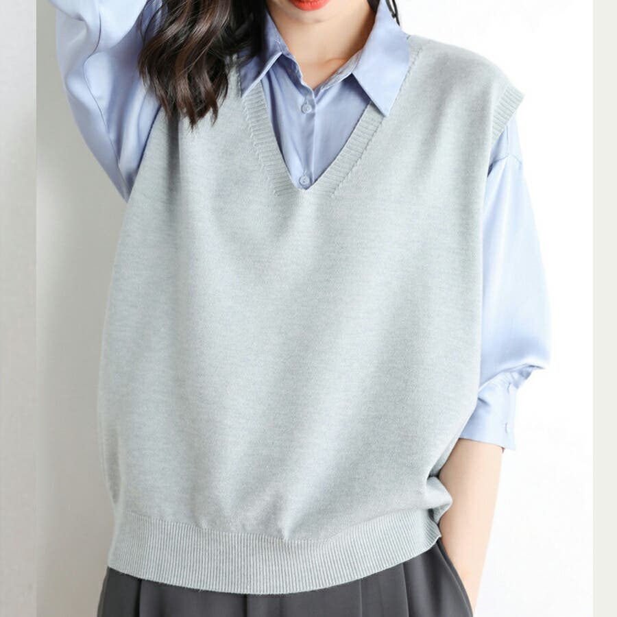 美品✨Leilian WHITELABEL オーバーサイズニットベスト 大きめ