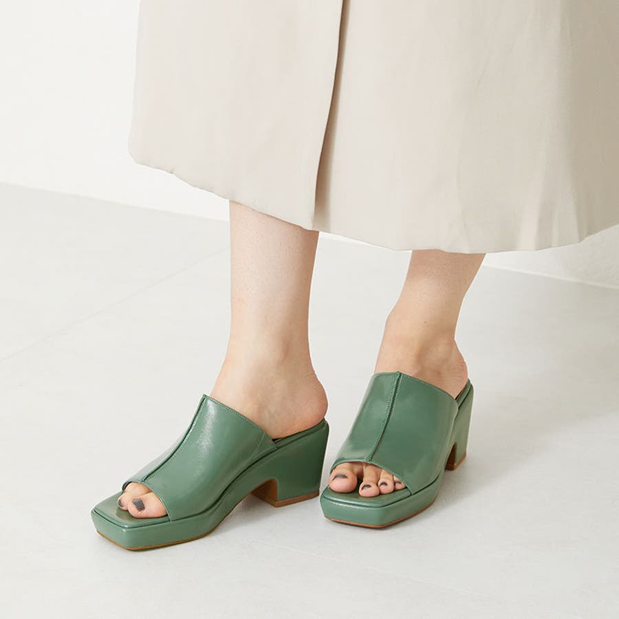 サンダル・ミュール BY FAR Turquoise Leather Ada Mules 31203_1.jpg