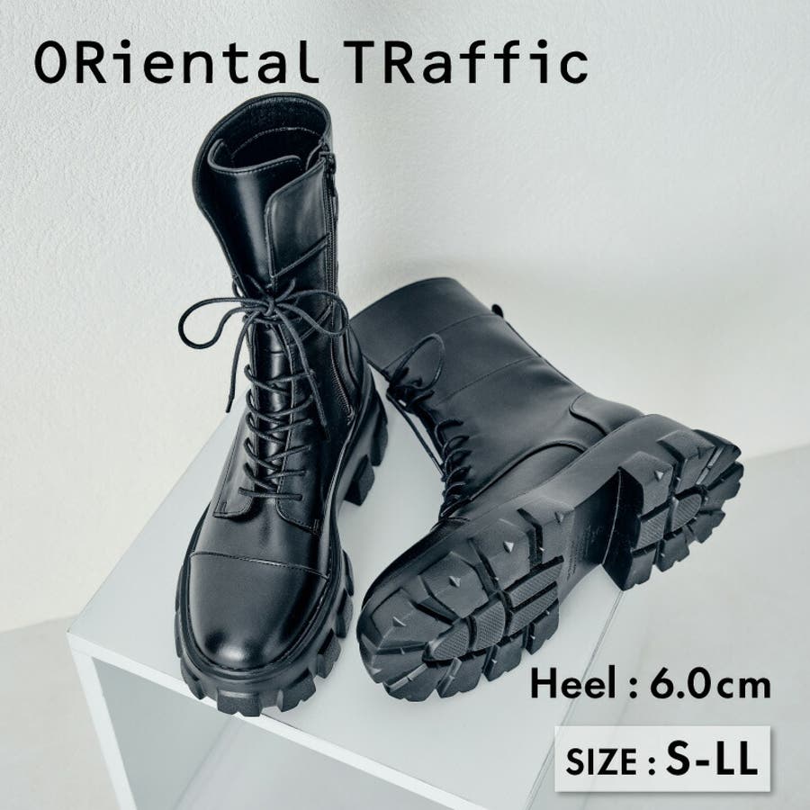 PRADA】モノリスロングブーツ36 レザー編み上げ【23.5cm】