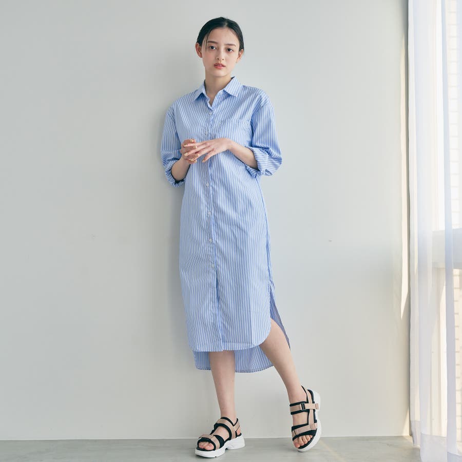 ストライプロングシャツワンピース[品番：ORGW0000069]｜Ada