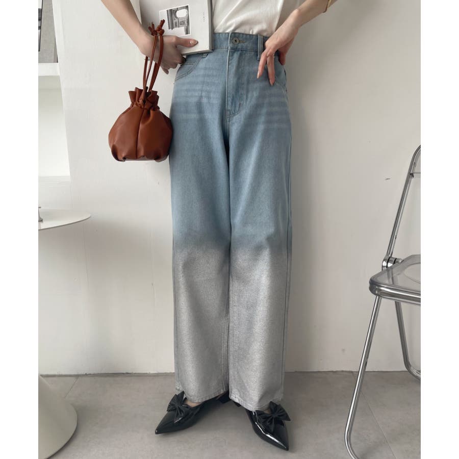 箔プリント デニム パンツ[品番：ORGW0008828]｜Ada.（エイダ
