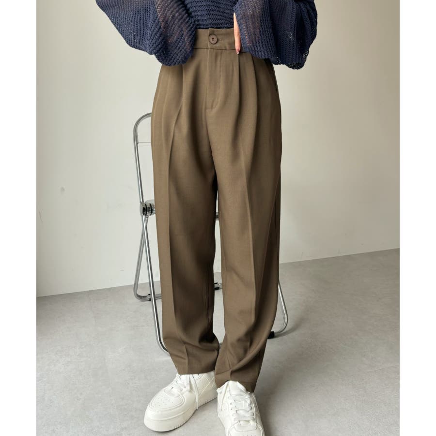 商品画像：NEAT☆シルク混ウール ハイウエスト タック入スラックスパンツ 2