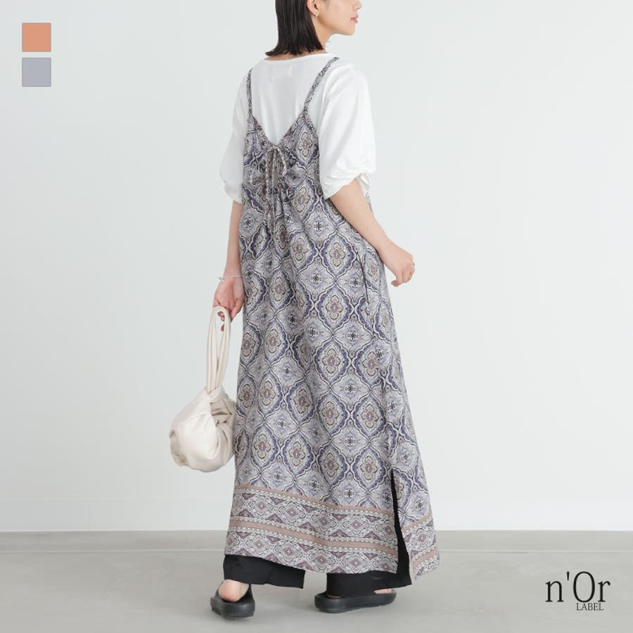 n'OrLABELエスニック柄プリントキャミワンピース[品番 n'OrLABELエスニック柄プリントキャミワンピース[品番