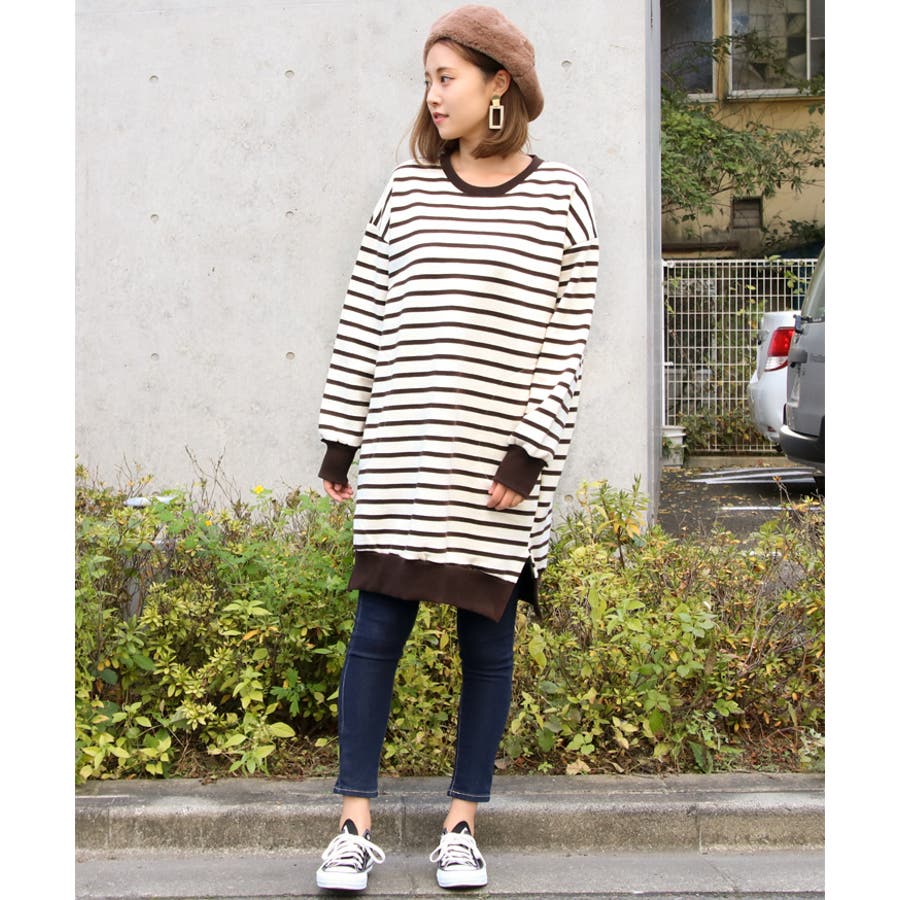 スリット入り裏起毛ボーダーワンピース レディース トップス 品番 Jokw Real Style リアルスタイル のレディースファッション通販 Shoplist ショップリスト