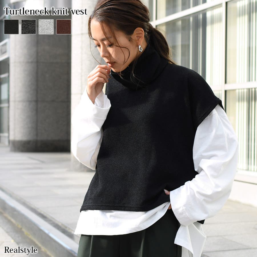 フレンチスリーブタートルネックニットベスト レディース 大きいサイズ 品番 Jokw Real Style リアルスタイル のレディースファッション通販 Shoplist ショップリスト