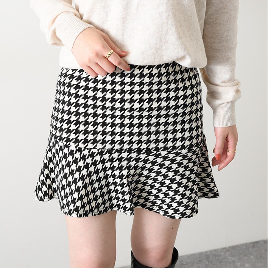 ミニスカート 千鳥柄 エンボス[品番：JOKW0011168]｜REAL  STYLE（リアルスタイル）のレディースファッション通販｜SHOPLIST（ショップリスト）