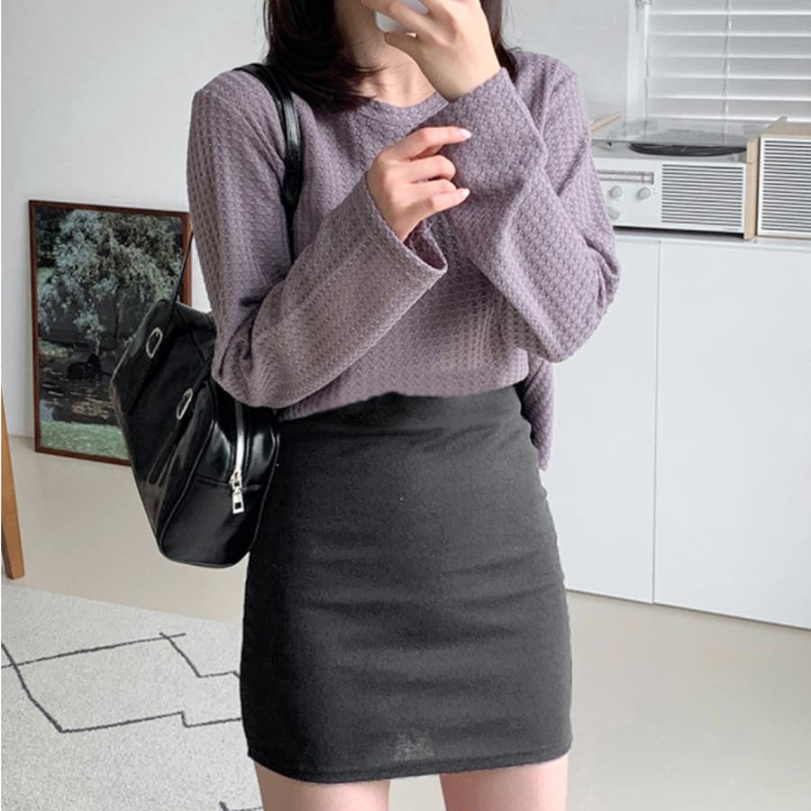 タイトスカート ミニ 黒[品番：JOKW0012323]｜REAL STYLE