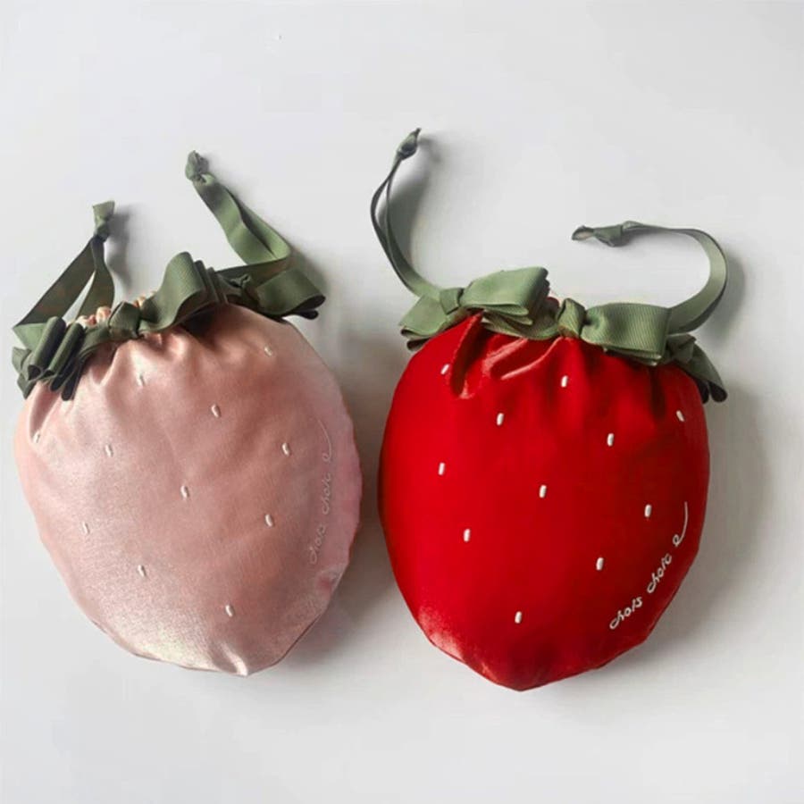 メゾン ド フルール Maison de FLEUR イチゴ巾着ポーチ （レッド