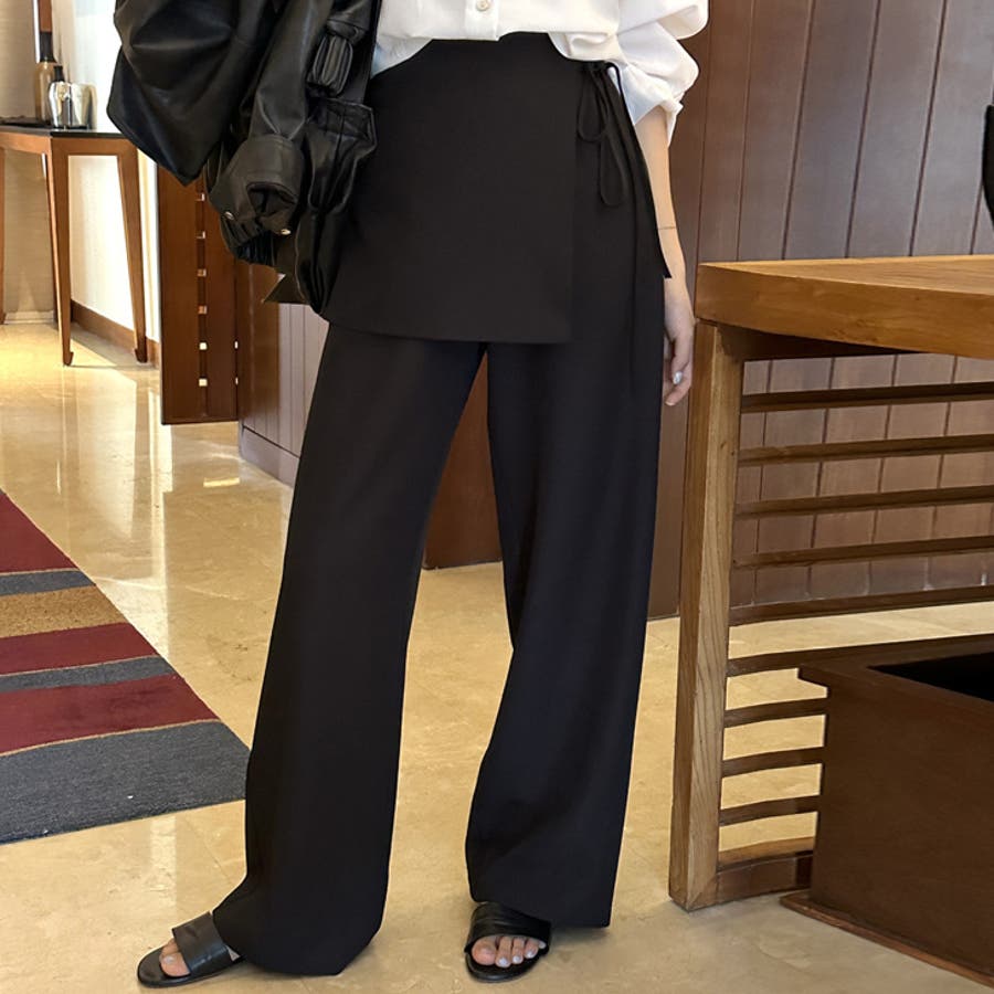 スカート付きパンツ ワイドパンツ ロング[品番：JOKW0016953