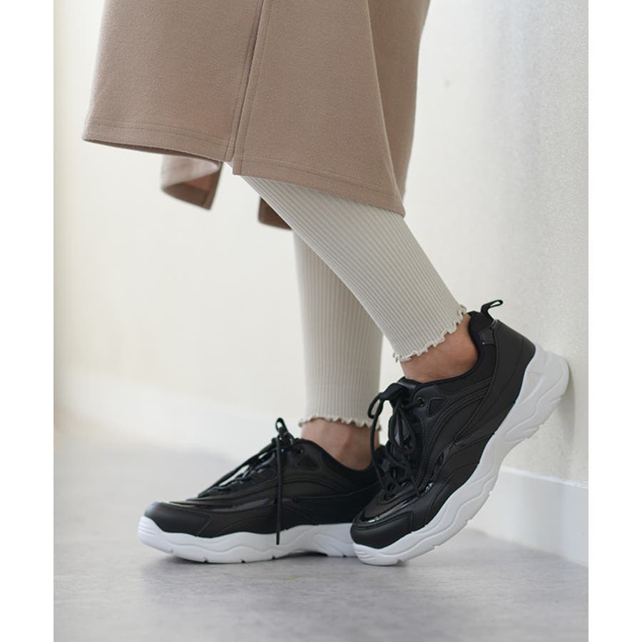 ダッドスニーカー レディース 厚底 女の子 おしゃれ かわいい 可愛い 黒 品番 Hsys Welleg ウェレッグ のレディース ファッション通販 Shoplist ショップリスト