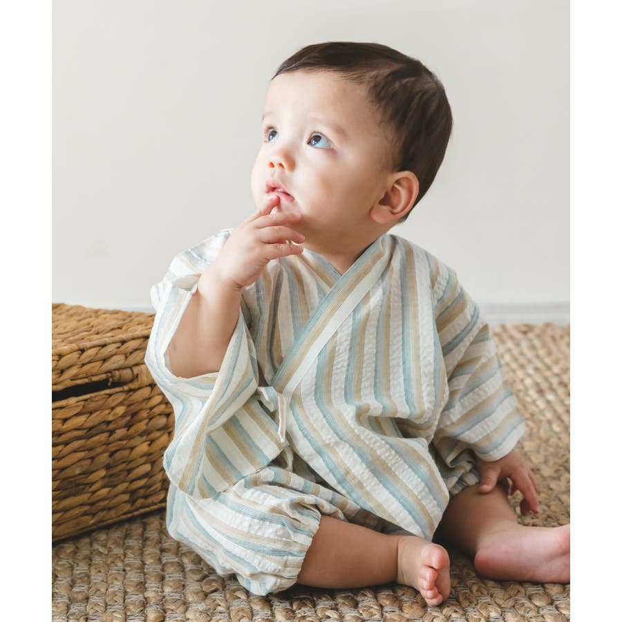 甚平 ロンパース チェック柄[品番：PMNK0008520]｜pairmanon  （ペアマノン）のキッズファッション通販｜SHOPLIST（ショップリスト）