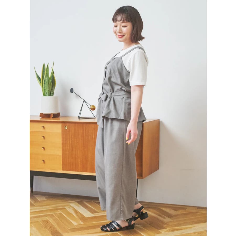 SET]ビスチェ×Tシャツ×ワイドパンツ[品番：PLMW0013846]｜Re