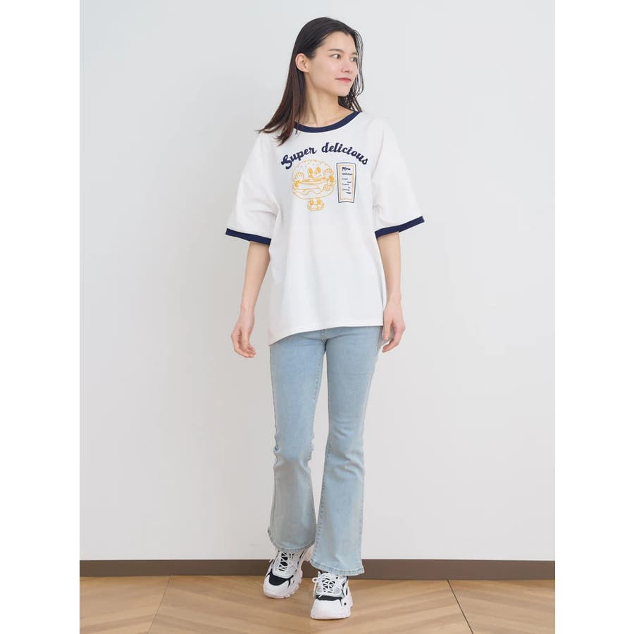 ハンバーガープリントリンガーTシャツ[品番：PLMW0013867]｜Re