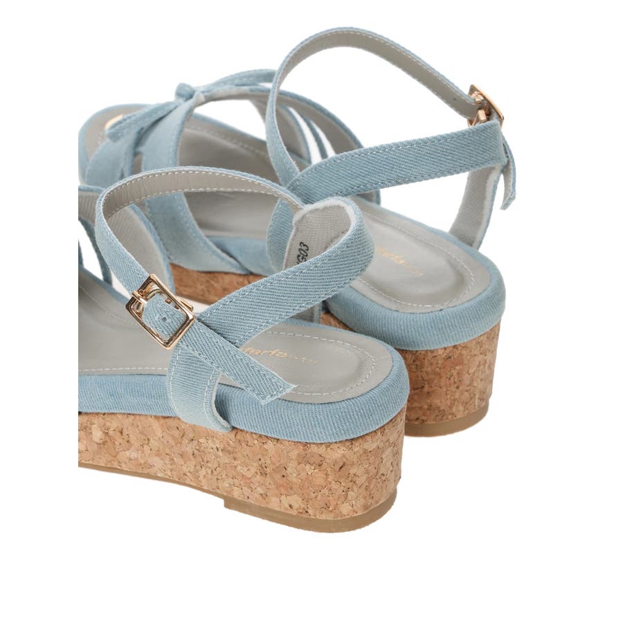 柔らかな質感の la farfa SHOES/ラ・ファーファシューズ】リボンウエッジ 靴