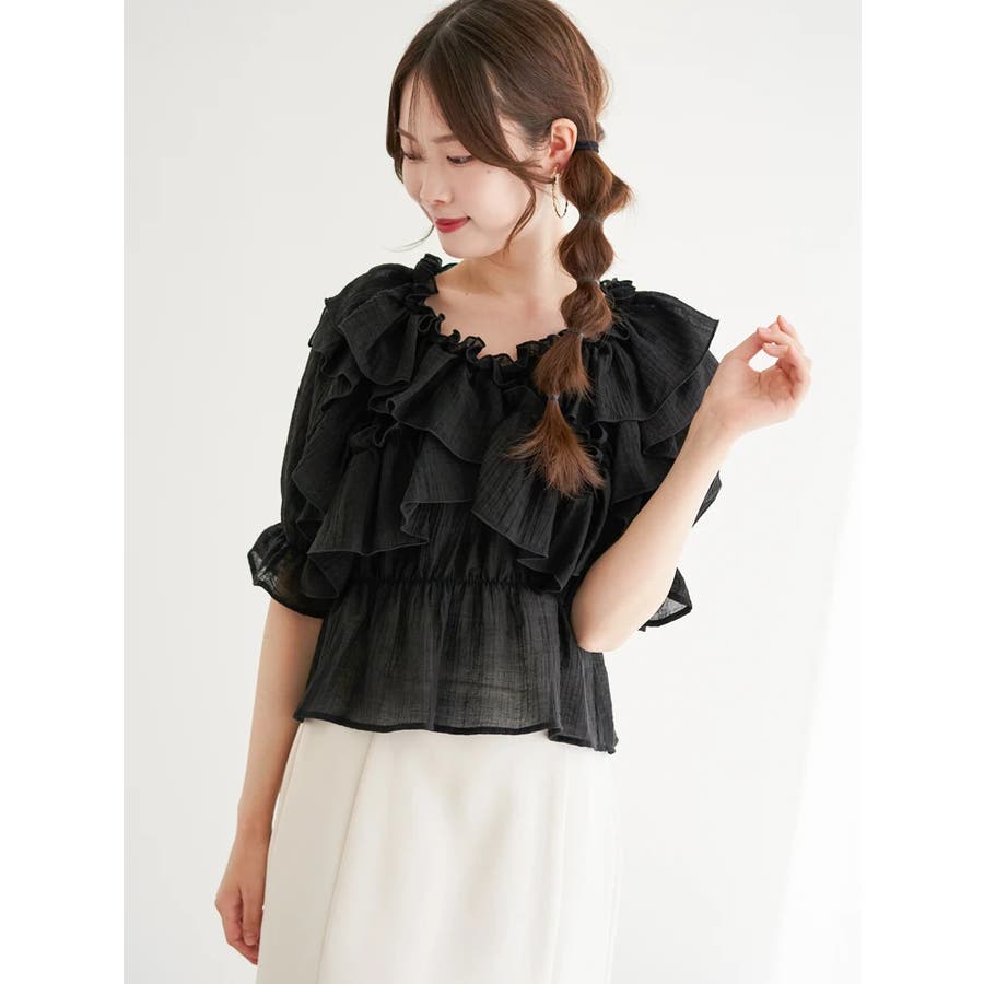 再入荷アイテム クロスフリルブラウス[品番：PLMW0014370]｜LUDIC PARK（ル トップス
