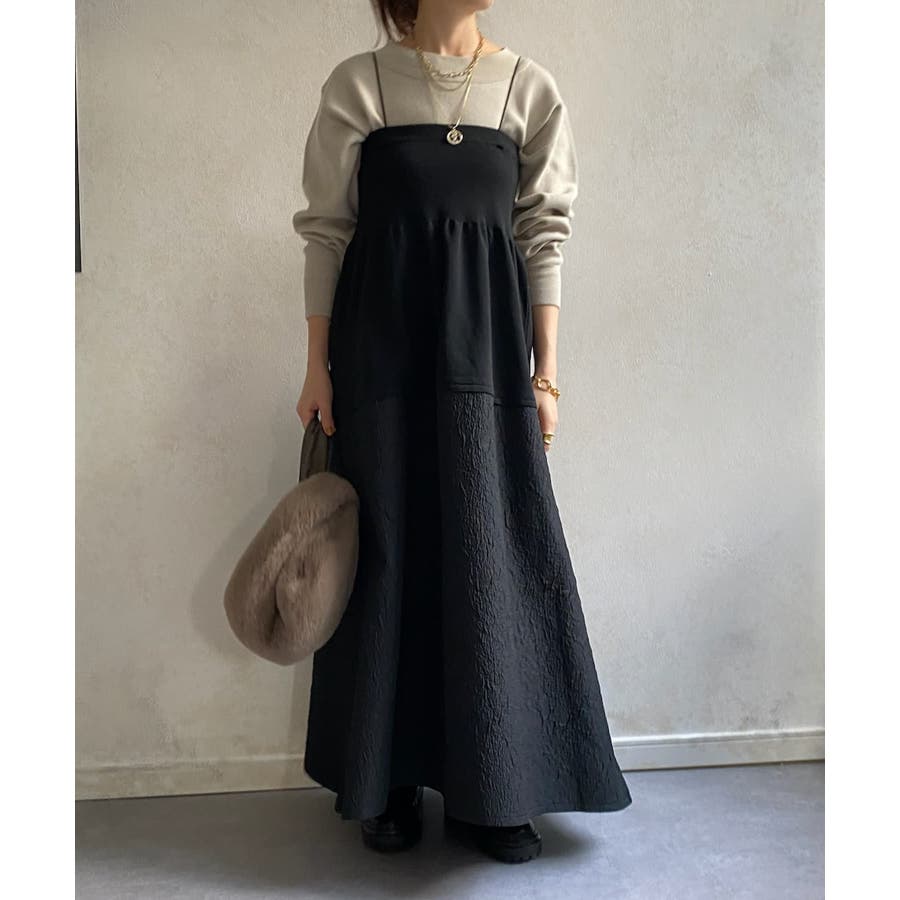トイプードルジャガード ワンピースとパンツ 2点セットアウ