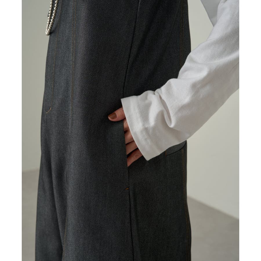 Loungedress】デニムカーブオールインワン[品番：PALW0003887