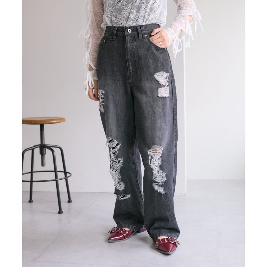 w closet】ダメージデニムパンツ[品番：PALW0004096]｜PAL GROUP  OUTLET（パルグループアウトレット）のレディースファッション通販｜SHOPLIST（ショップリスト）