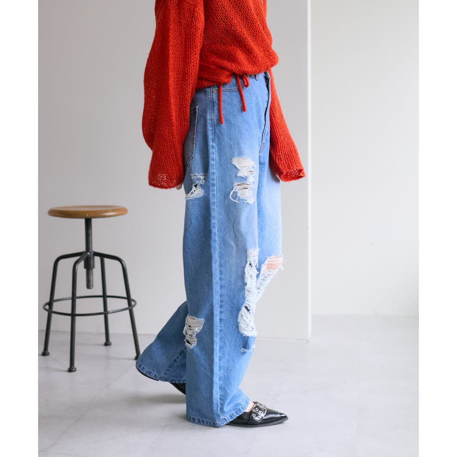 w closet】ダメージデニムパンツ[品番：PALW0004096]｜PAL GROUP  OUTLET（パルグループアウトレット）のレディースファッション通販｜SHOPLIST（ショップリスト）