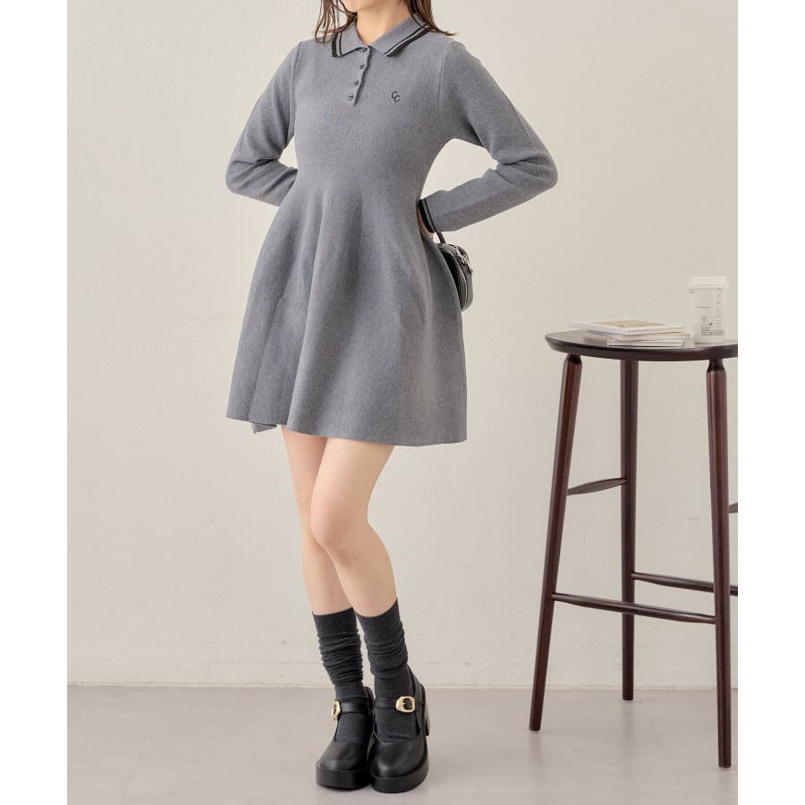 タグ付き】【新品未使用】chico 配色ポロニットミニワンピース