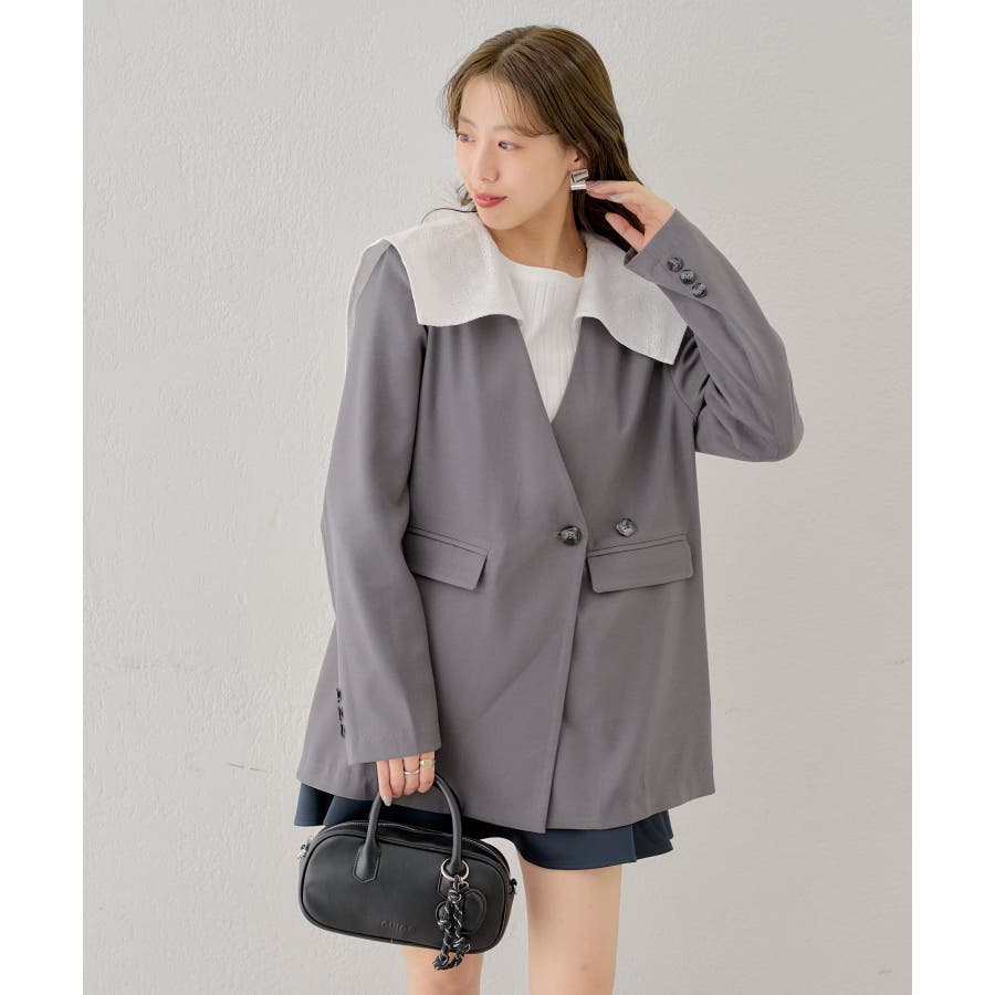 高い信頼 厚い信頼 Chico】取り外しセーラーBIGカラーオーバーJKT[品番 帽子
