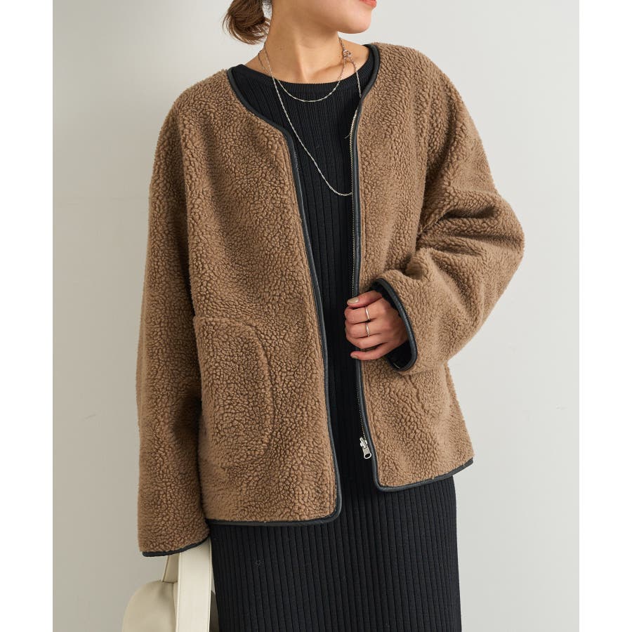 un dix cors】リバーシブルパイピングボアコート[品番