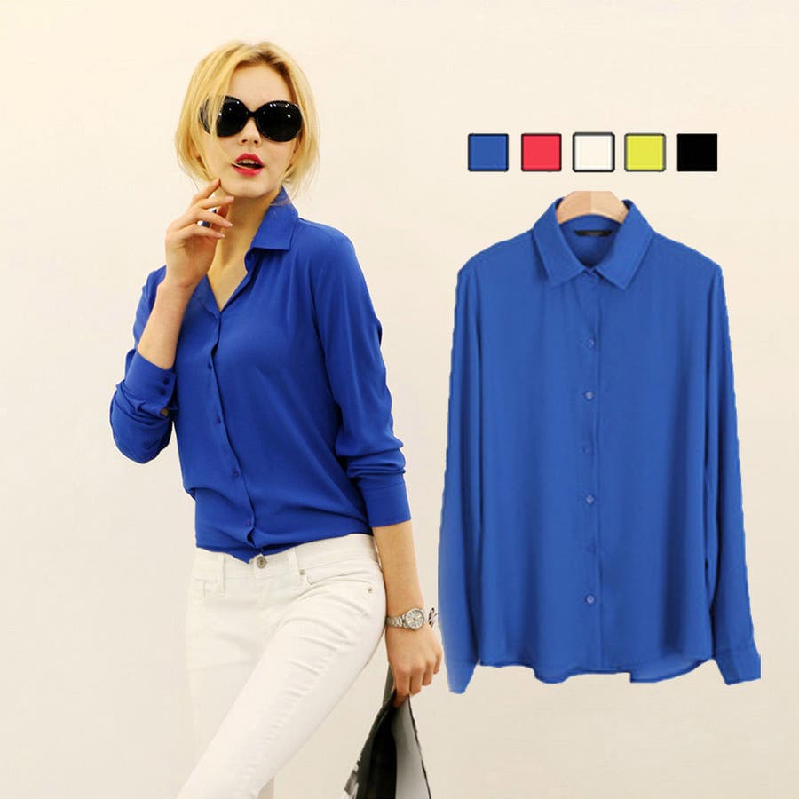 ブラウス レディース 長袖 シフォン シャツ 5カラー 着回し 無地 品番 Pena アクセサリーショップpiena アクセサリーショップピエナ のレディース ファッション通販 Shoplist ショップリスト