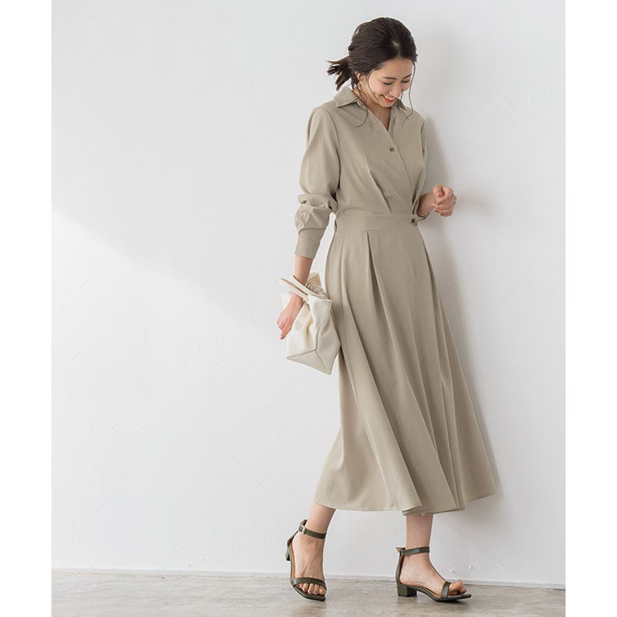 セットアップ風シャツワンピース ワンピース ロング ラップデザイン シャツ 品番 Prtw Pierrot ピエロ のレディースファッション通販 Shoplist ショップリスト