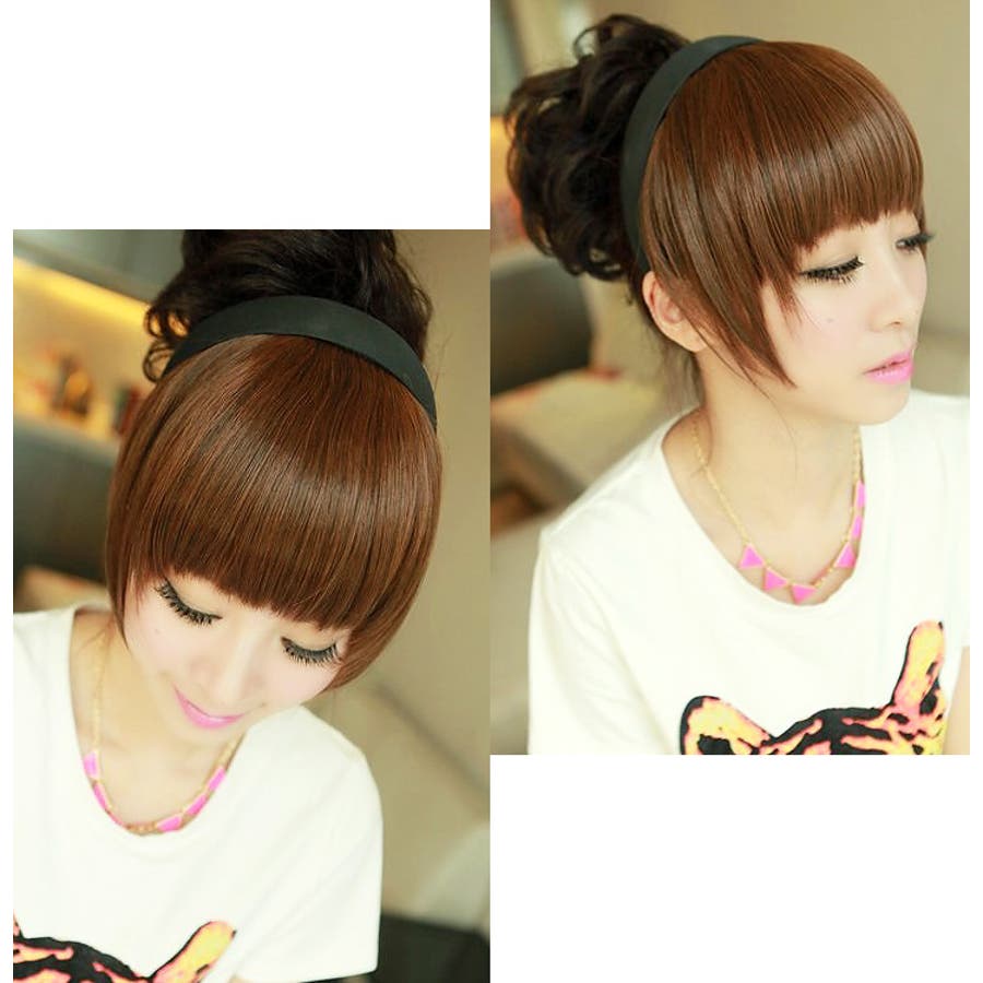 カチューシャサイド付き前髪 部分ウィッグ 横髪[品番