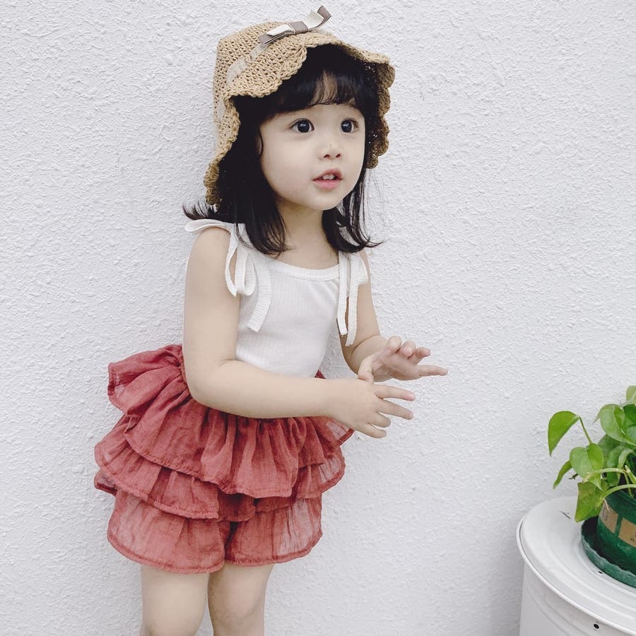 公式 キュロットパンツ キュロットスカート 3段フリル[品番 パンツ